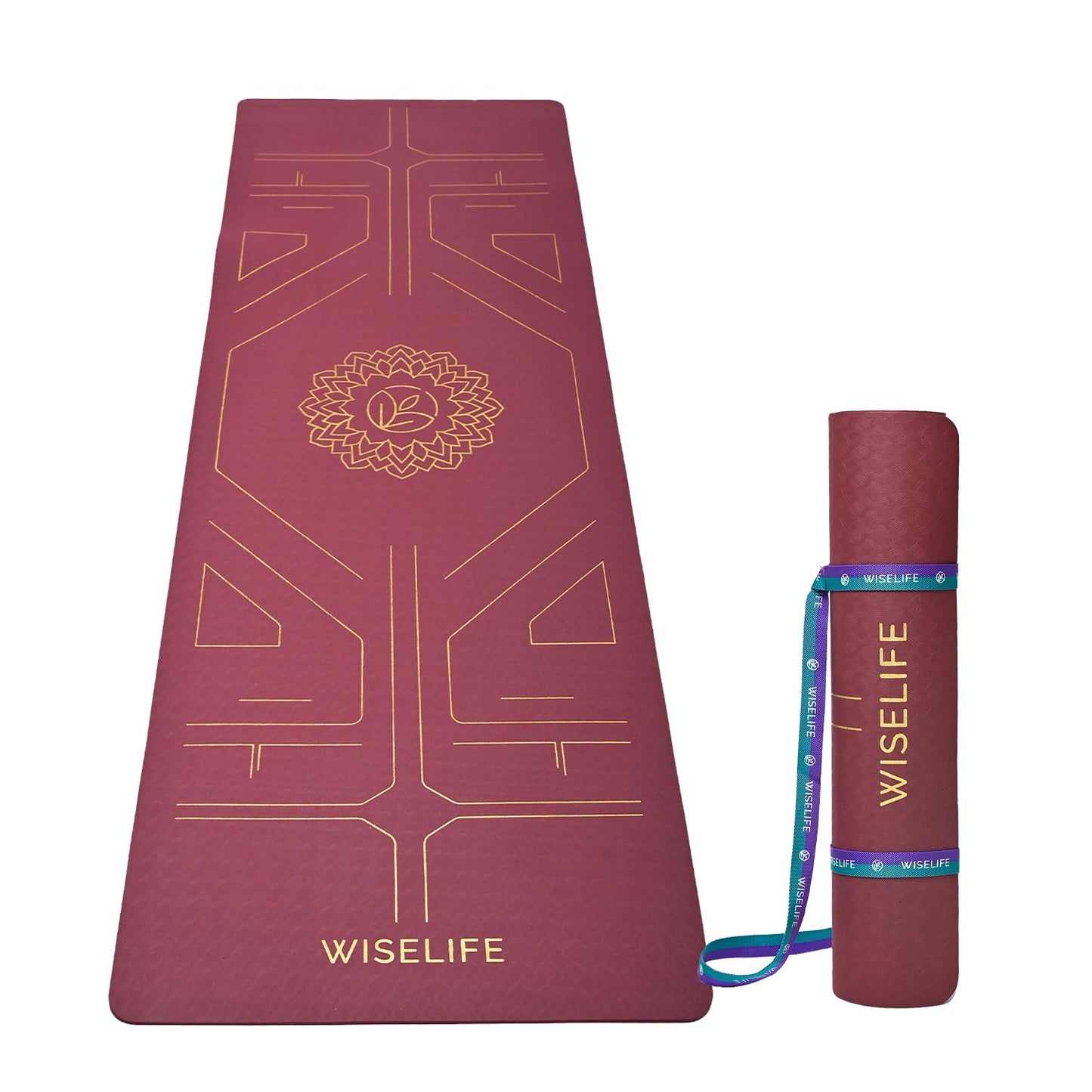 Extra Wide Non-Slip Yoga Mat with Carry Strap - 6mm Thick
