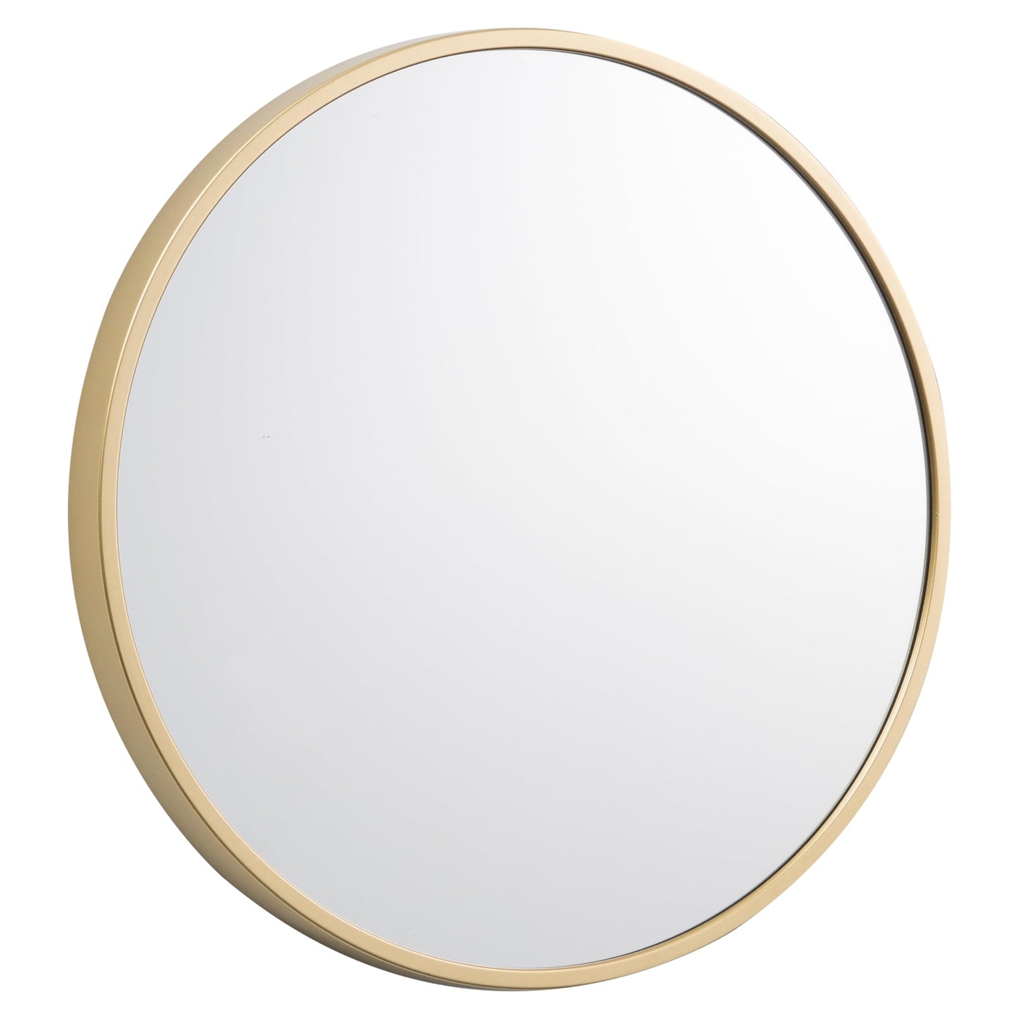 Round Wall Mirror - HD Clear Image - Gold - 16 Inch - Metal Frame - Easy Installation