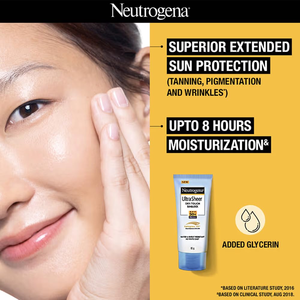 Neutrogena Ultra Sheer SPF 50+ Sunscreen, 80g, Water Resistant