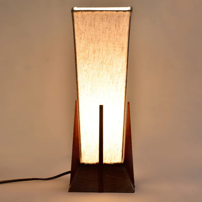 Table Lamp Handmade Pyramid Design Sheesham Wood Brown 14 Inch Without Bulb