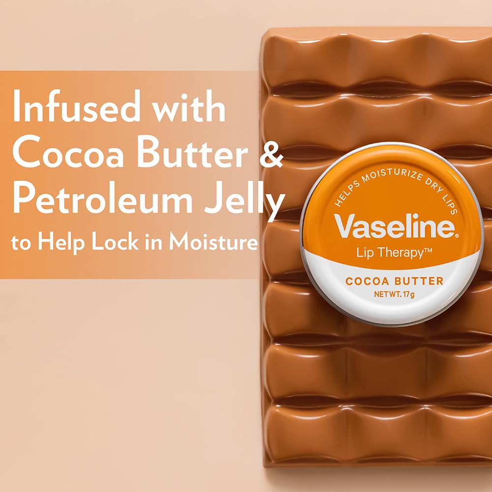 Cocoa Butter Lip Tin 17G for Hydration & Shine, Transparent