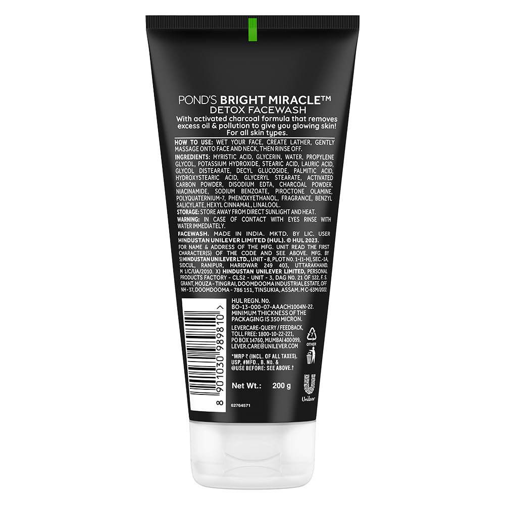Activated Charcoal Detox Face Wash for Glowing Skin - 200gm