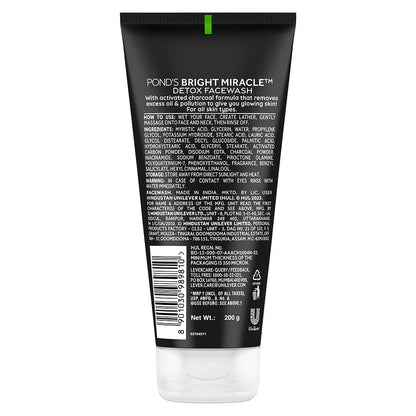 Activated Charcoal Detox Face Wash for Glowing Skin - 200gm