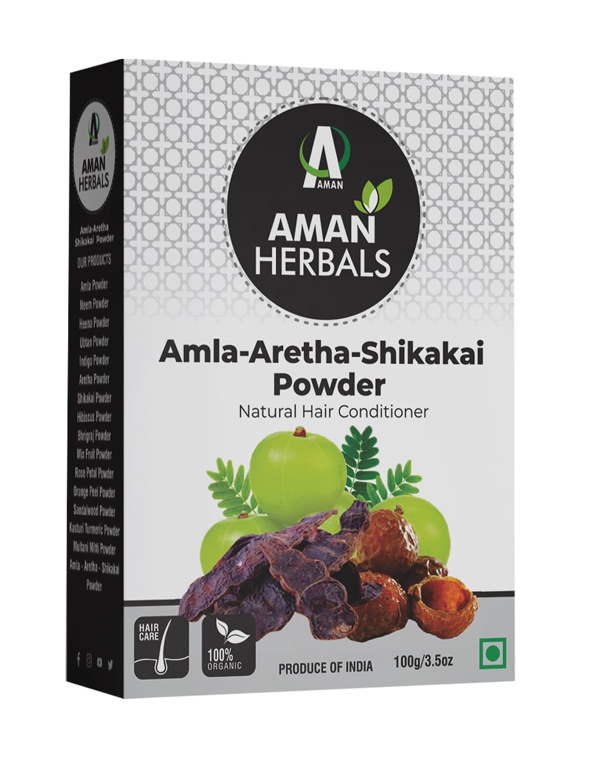 Organic Amla Reetha Shikakai Hair Cleanser Powder - 200 gm