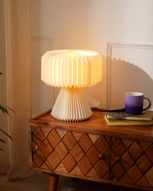 Table Lamp Origami Design Laminated Paper 32 cm Tall Dust and Water Resistant