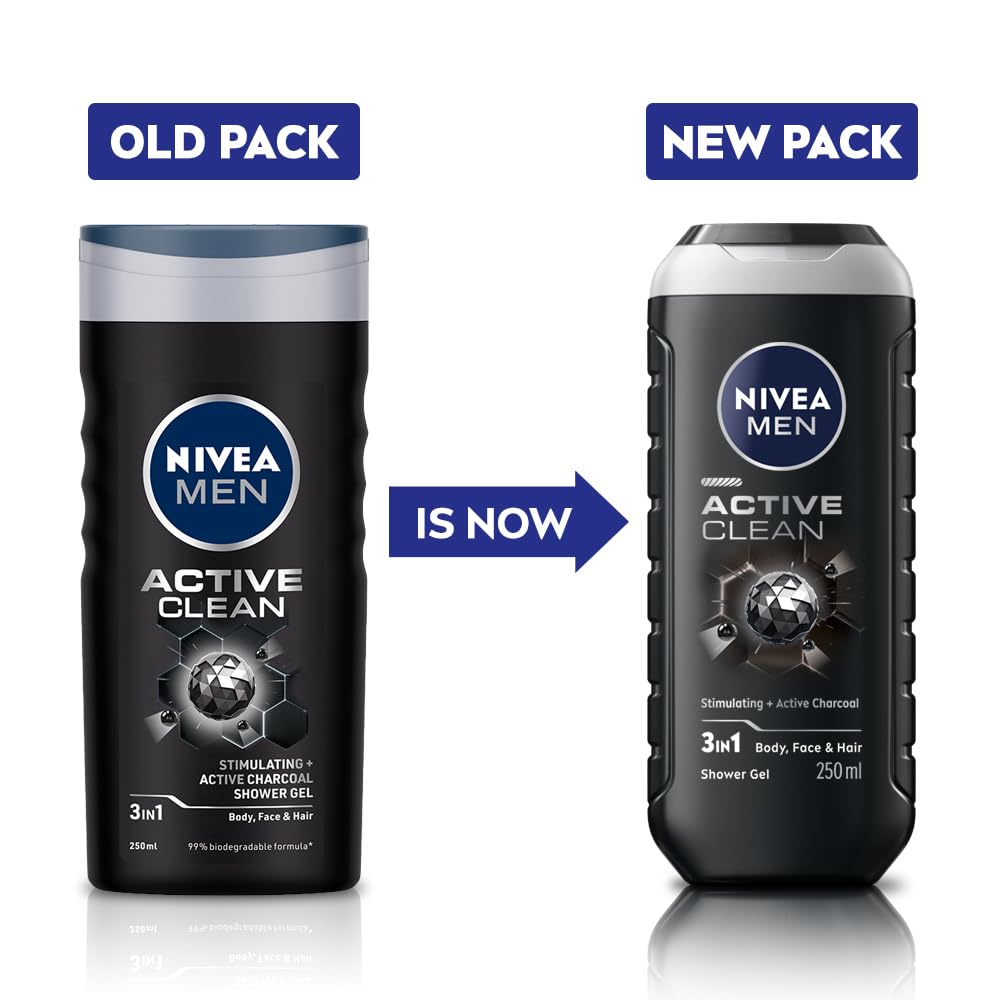 Active Clean Body Wash with Charcoal for Men - 250 ml