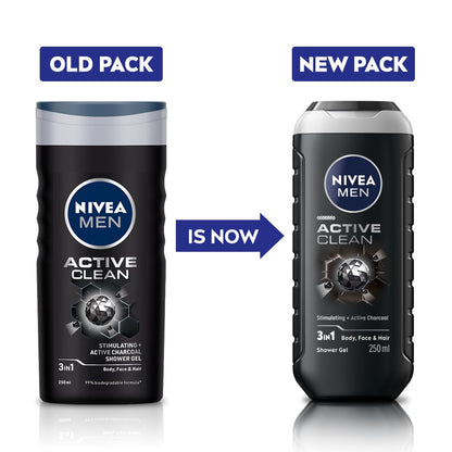 Active Clean Body Wash with Charcoal for Men - 250 ml