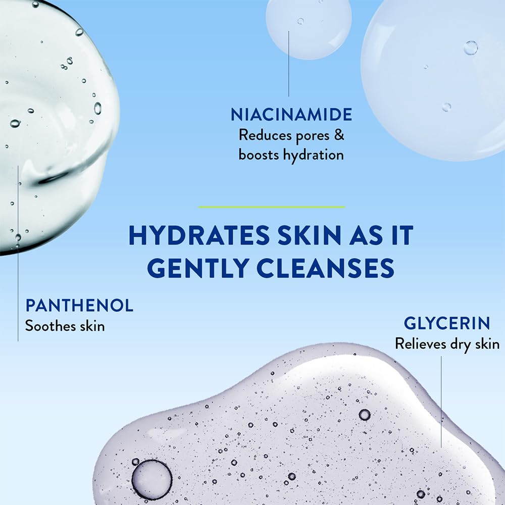 Cetaphil Gentle Hydrating Face Wash, 125ml, Niacinamide, B5