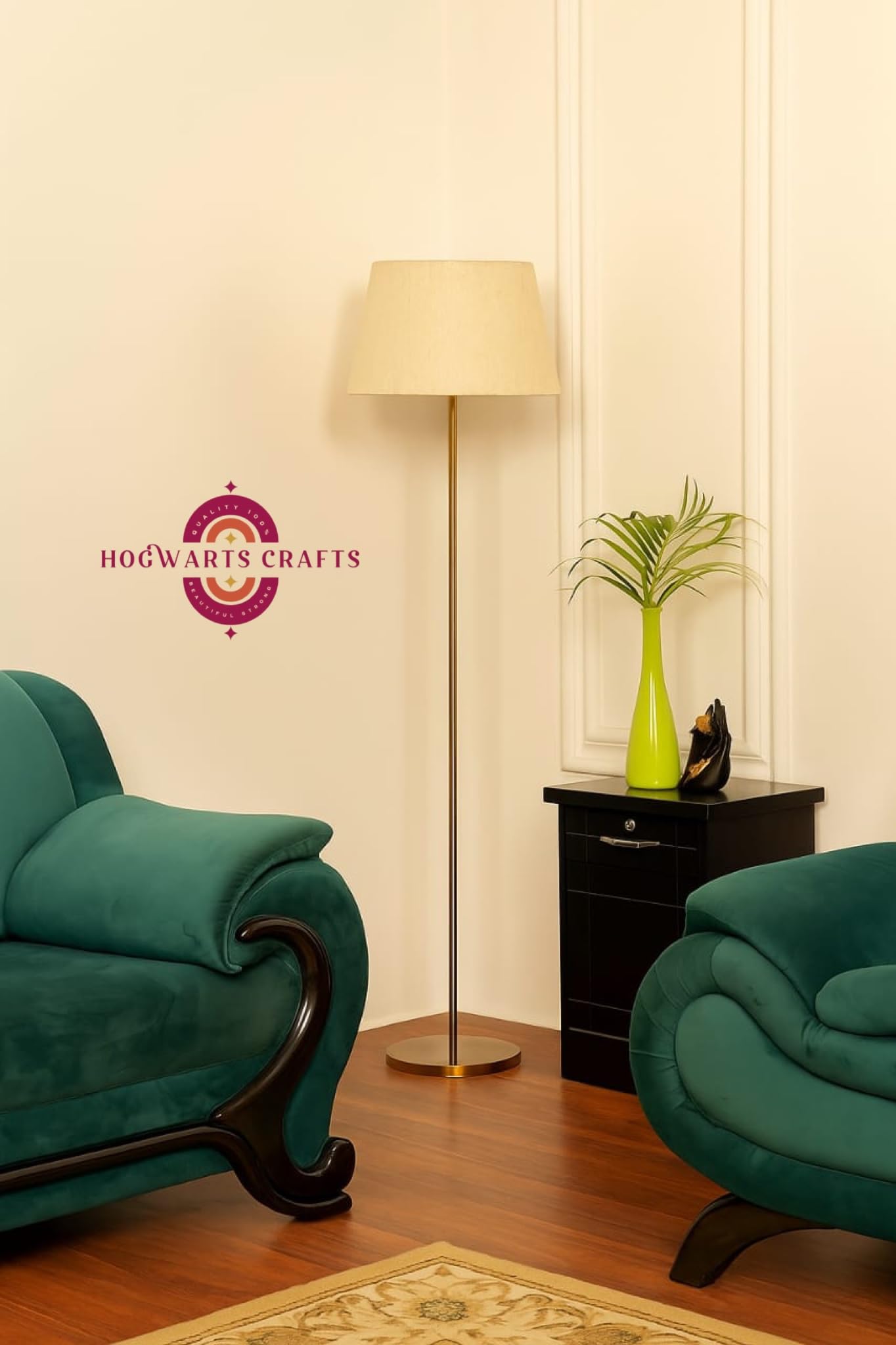 LED Floor Lamp Modern Adjustable Gold Metal 12 Inches 4Ft Height
