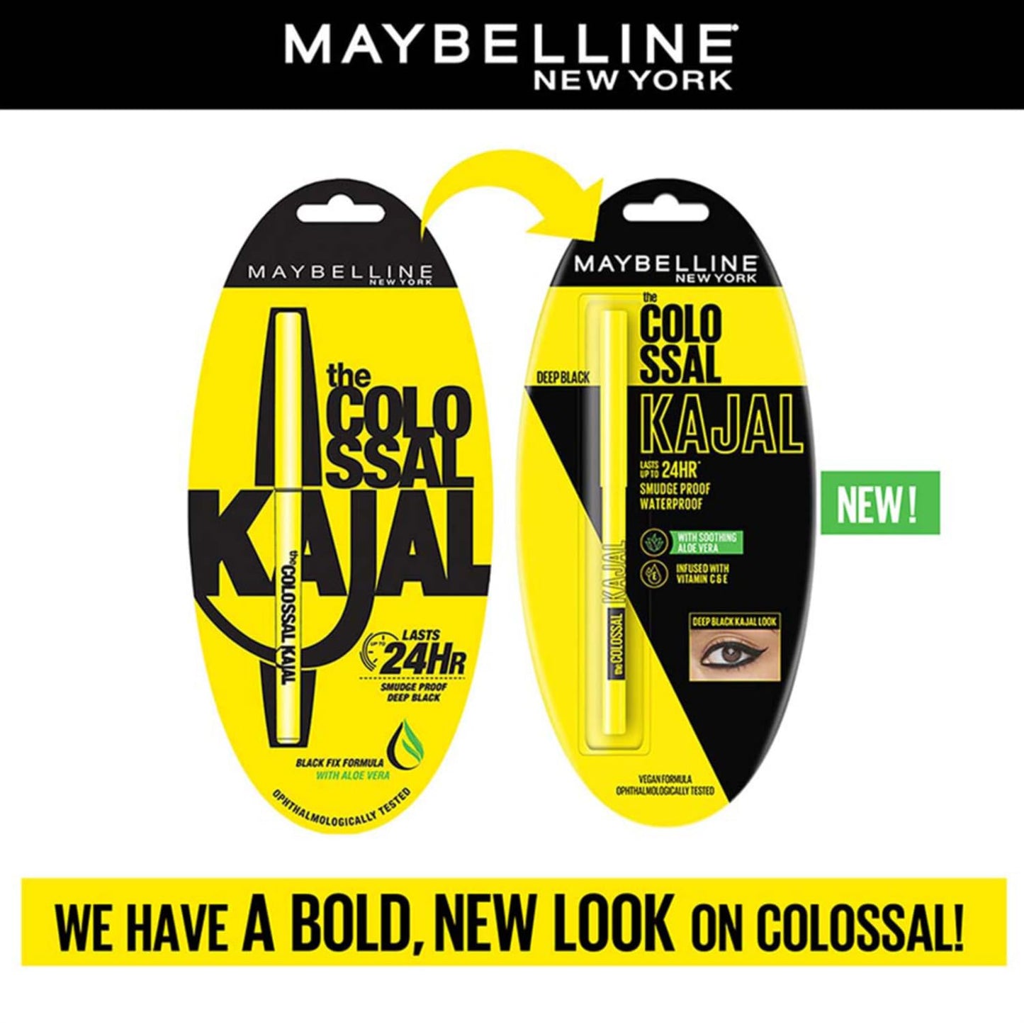 Colossal Kajal Eyeliner - Intense Black, Waterproof, 0.35g