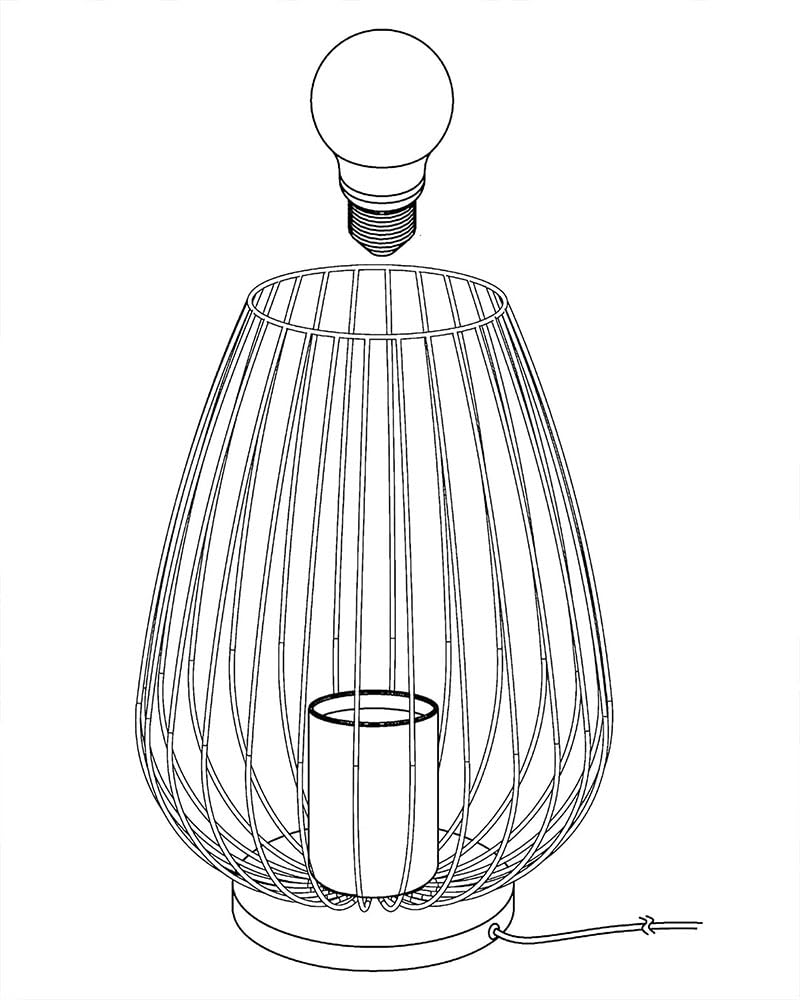 Metal Table Lamp Vintage Design Black 22x22x21 cm