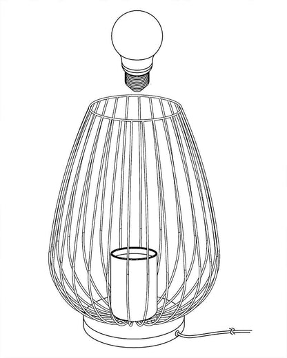 Metal Table Lamp Vintage Design Black 22x22x21 cm