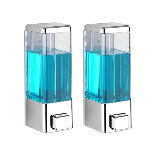 Wall Mounted Soap Dispenser - Chrome Plated ABS - 350ml - 7.5 x 6 x 18.5 cm
