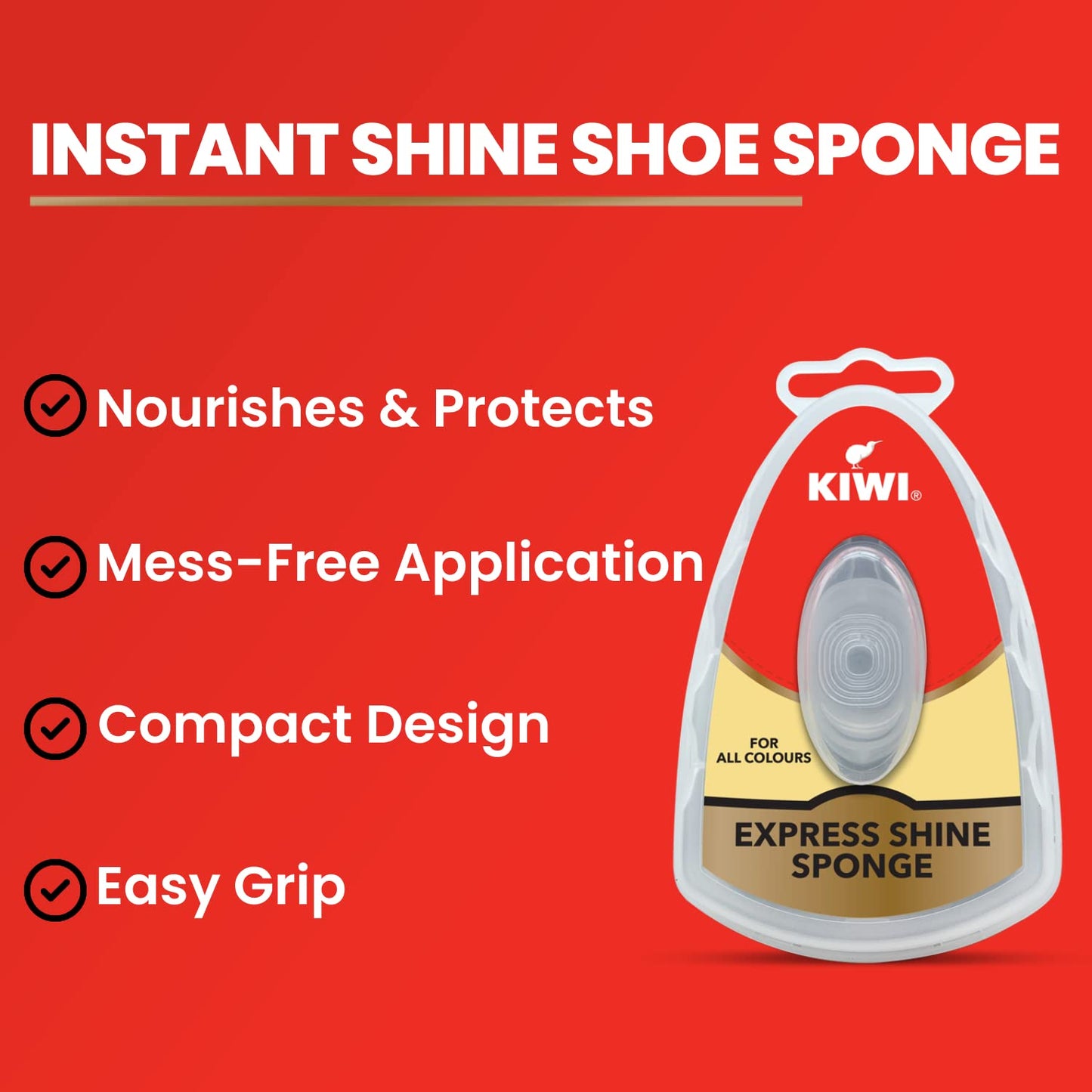 Neutral Shoe Shine Sponge, 1 Piece (Pack of 2)