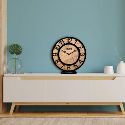 8-Inch Black Plastic Analog Wall Clock with Quartz Movement