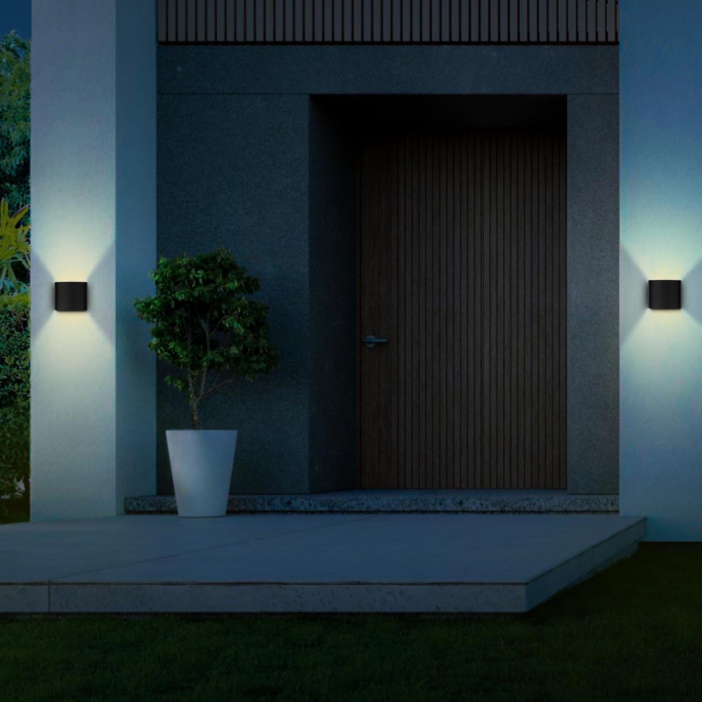 LED Wall Light Up & Down Waterproof Black Aluminium 4W 2700K