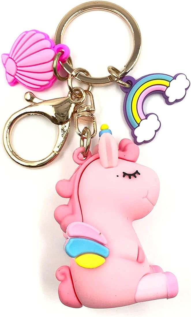 Sleeping Pink Unicorn Keychain | 3D Keychain With Charms | Silicone | Premium |