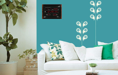 Digital Wall Clock with Red LED Display, 39.6 cm x 29.6 cm, Electric Powered