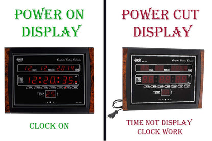 Digital LED Square Wall Clock - Green - 25.4 cm - Plastic - Battery Powered