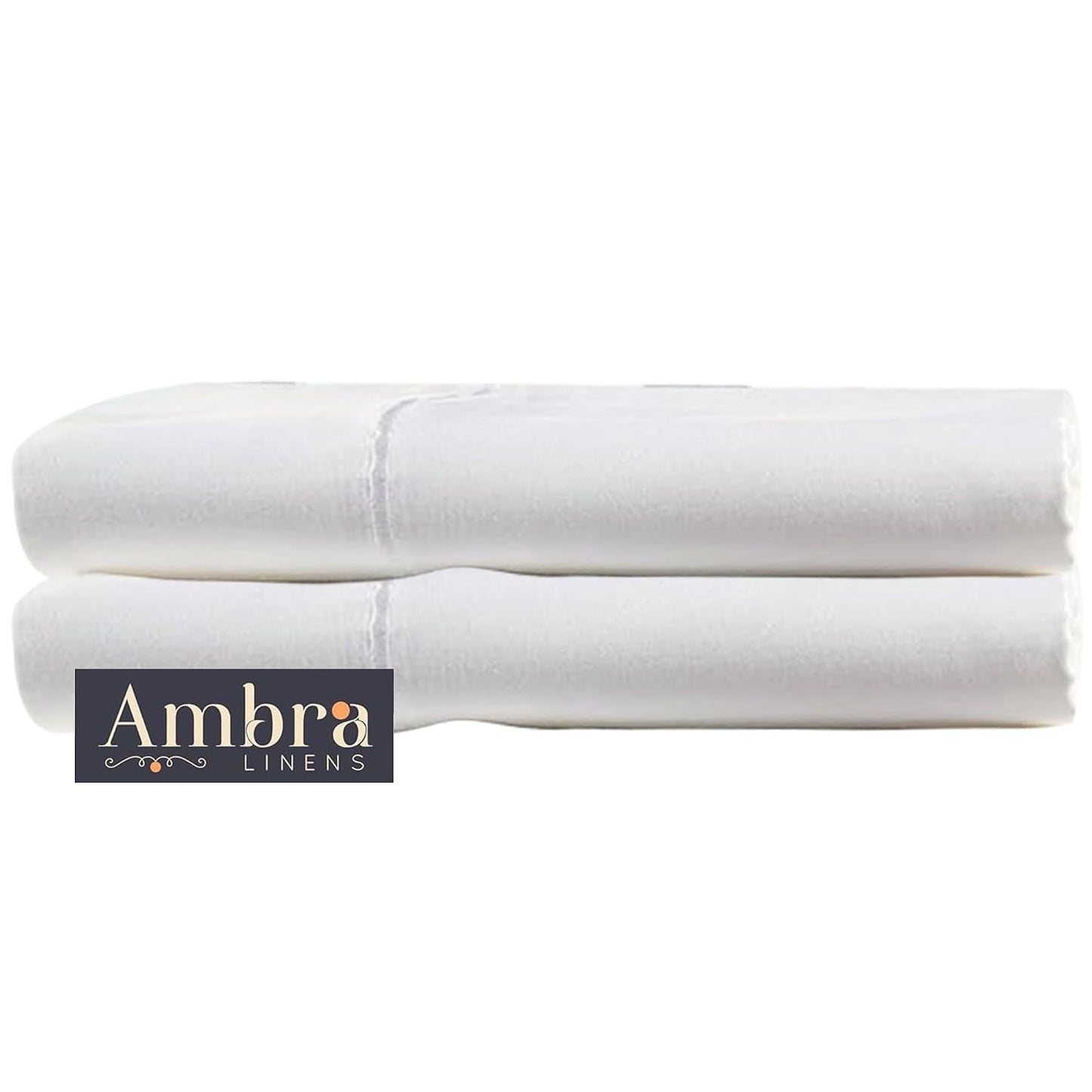 Ambra Linens Ultra Soft Pillow Protectors 400TC Set of 2 Breathable Pillow Covers-White