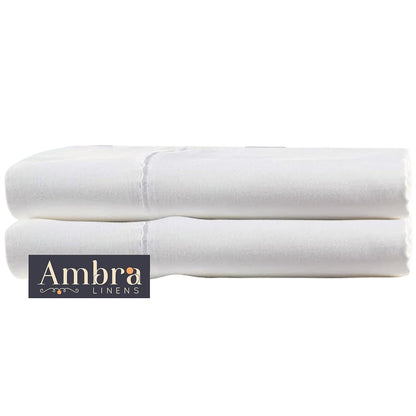 Ambra Linens Ultra Soft Pillow Protectors 400TC Set of 2 Breathable Pillow Covers-White