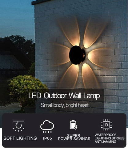 LED Wall Light - Modern Waterproof Design - Black Aluminium - 12 Watts - 600-720 Lumens