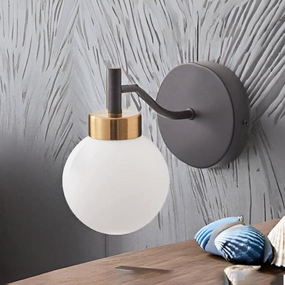 Wall Light Modern Decorative Gold Metal with Glass Shade E27 Holder 30cm