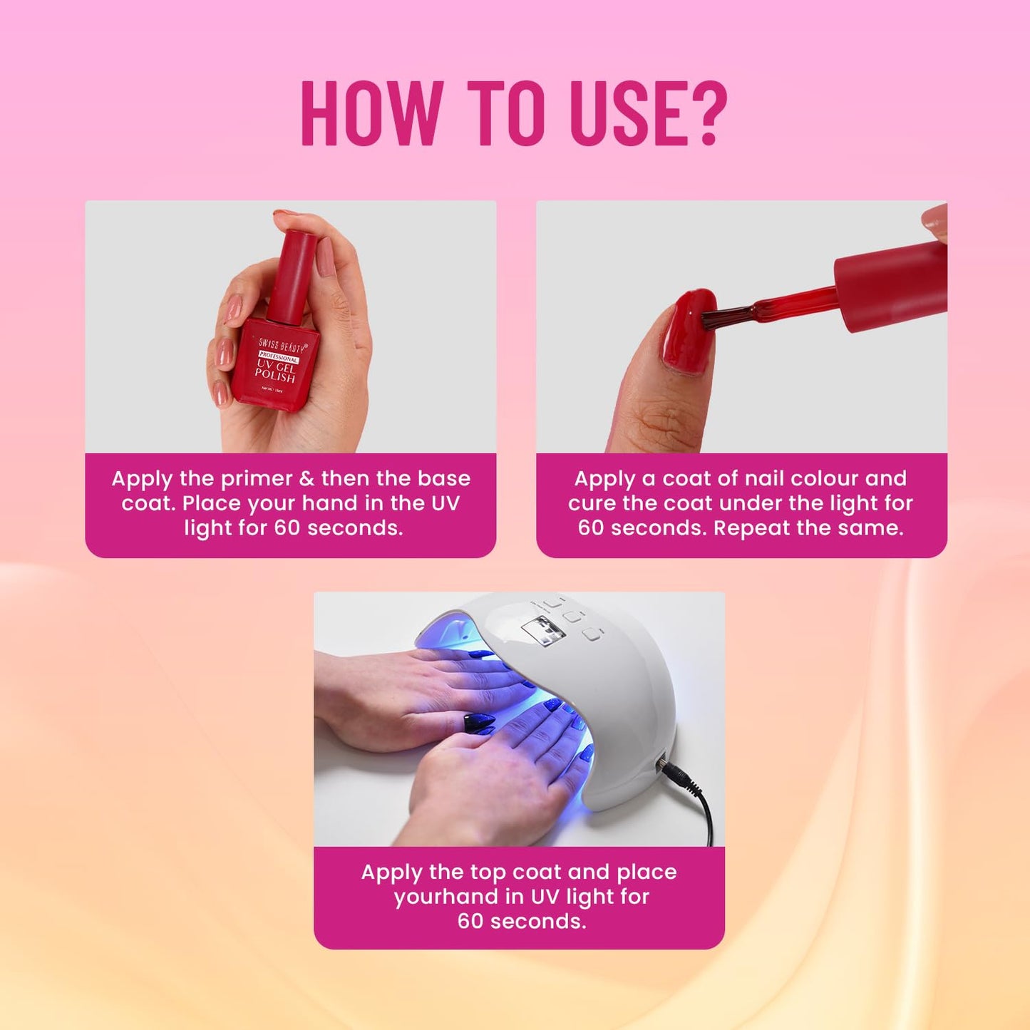 UV Gel Nail Polish 15ml - 21 Days Glossy, Quick Dry, Non-Chip