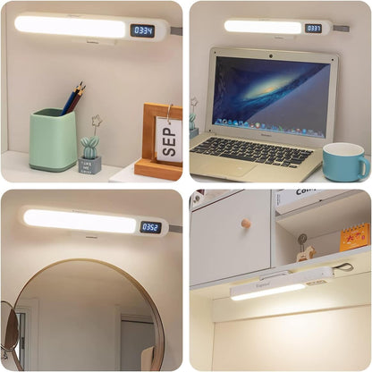 LED Desk Lamp with Magnetic Base, Adjustable 90° Angle, USB Charging, 3 Color Light Modes, White