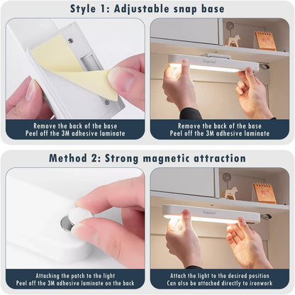 LED Desk Lamp with Magnetic Base, Adjustable 90° Angle, USB Charging, 3 Color Light Modes, White