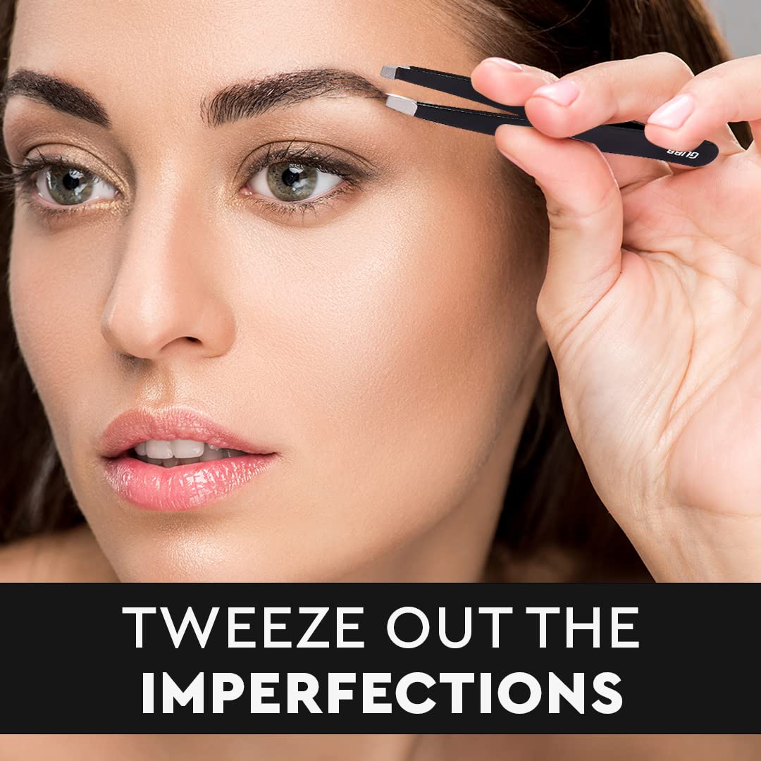 Slant Tip Tweezer for Eyebrows & Facial Hair Removal