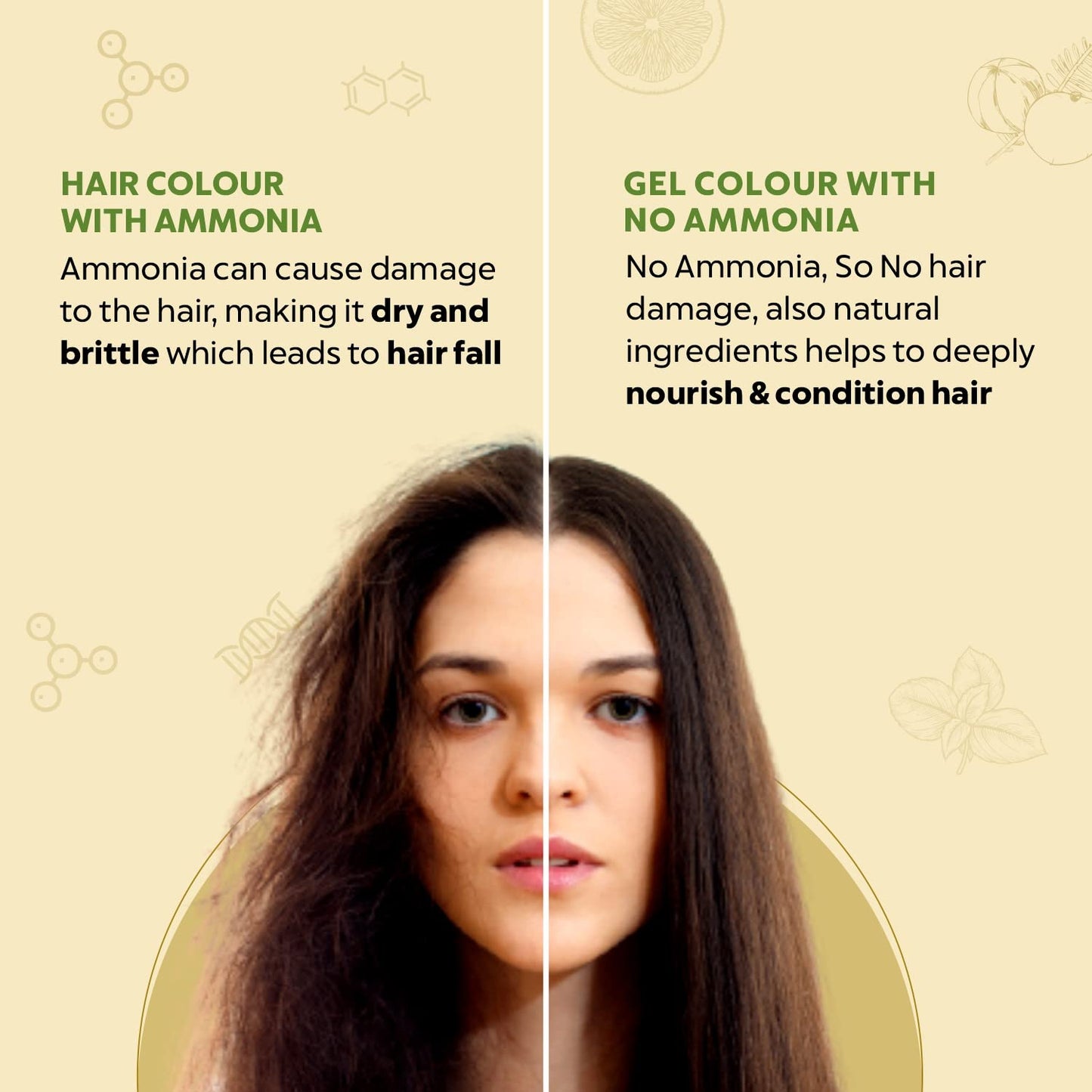 Natural Gel Hair Color, Ammonia & PPD Free, Dark Brown, 65ml