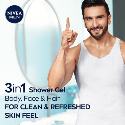 NIVEA MEN Active Clean Shower Gel - 500 ml, 3-in-1 Formula