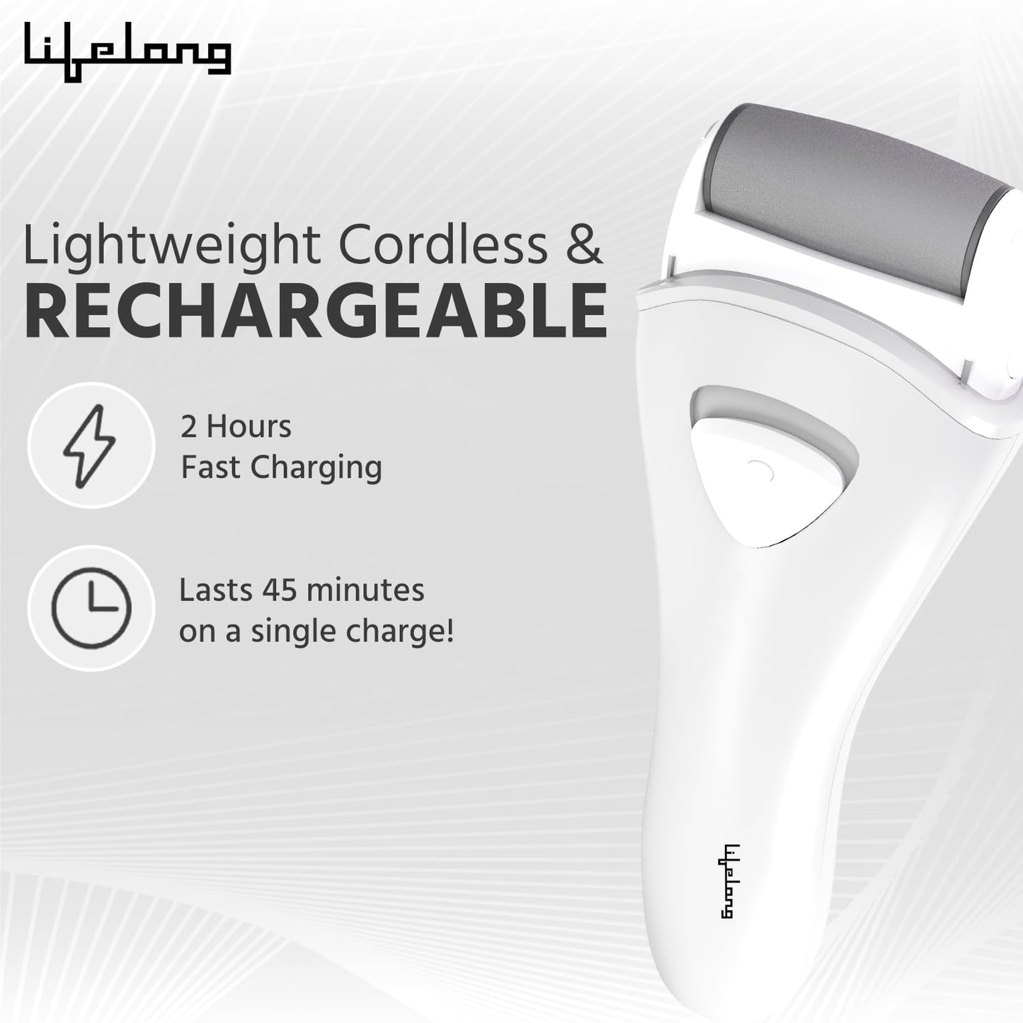 Callus Remover for Feet | 3 Rollers | Pedicure Machine, White