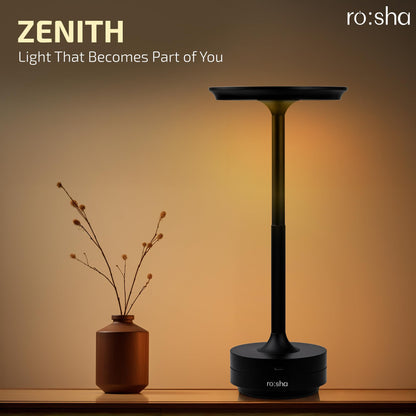 Wireless LED Table Lamp with Black Finish - 6500 mAh Battery - 14 Hours Usage