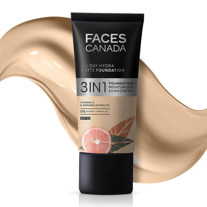 3-in-1 Hydra Matte Foundation SPF 30, Absolute Ivory 012, 25ml