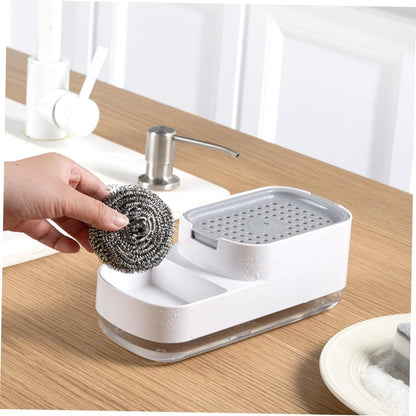 Soap Dispenser with Hollow Tray Design - Durable ABS & PS - Suitable for Kitchen & Bathroom