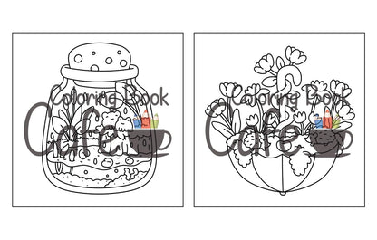 Tiny Gardens: Cute & Comfy Coloring Book for Adults and Teens Featuring Adorable Garden Scenes (Cute and Comfy Coloring Books)