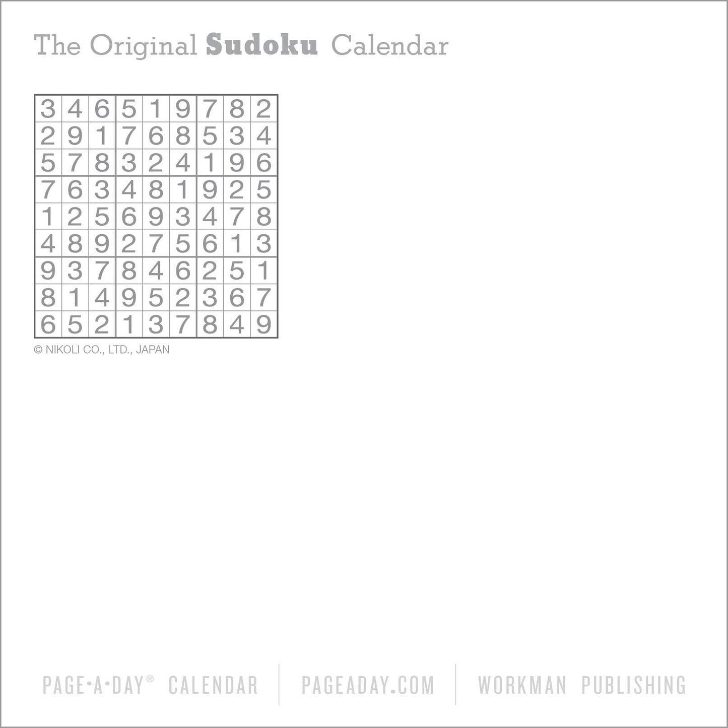 Original Sudoku Page-A-Day® Calendar 2026: 365 Puzzles from the Editors at Nikoli 