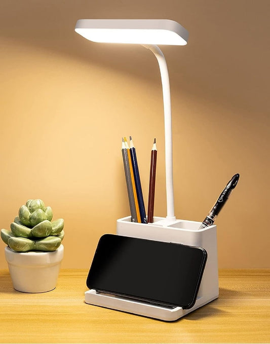 LED Desk Lamp with Touch Control, 3 Color Modes, Flexible Gooseneck, White
