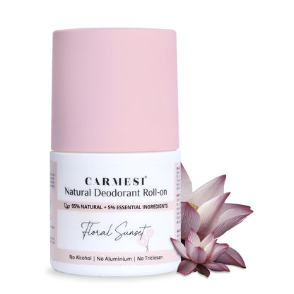 Natural Underarm Roll-On Deodorant, Floral Sunset, 50ml