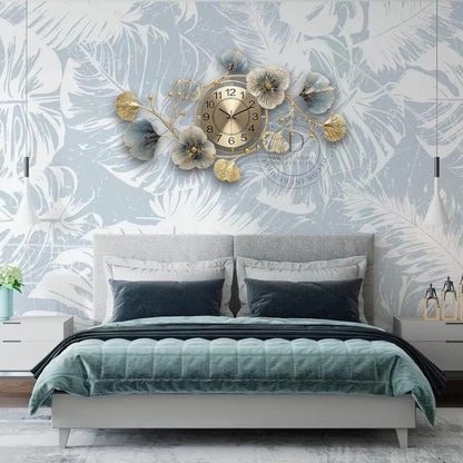 Antique Metal Wall Clock - Large Decorative 60cm Silent Design for Living Room and Office
