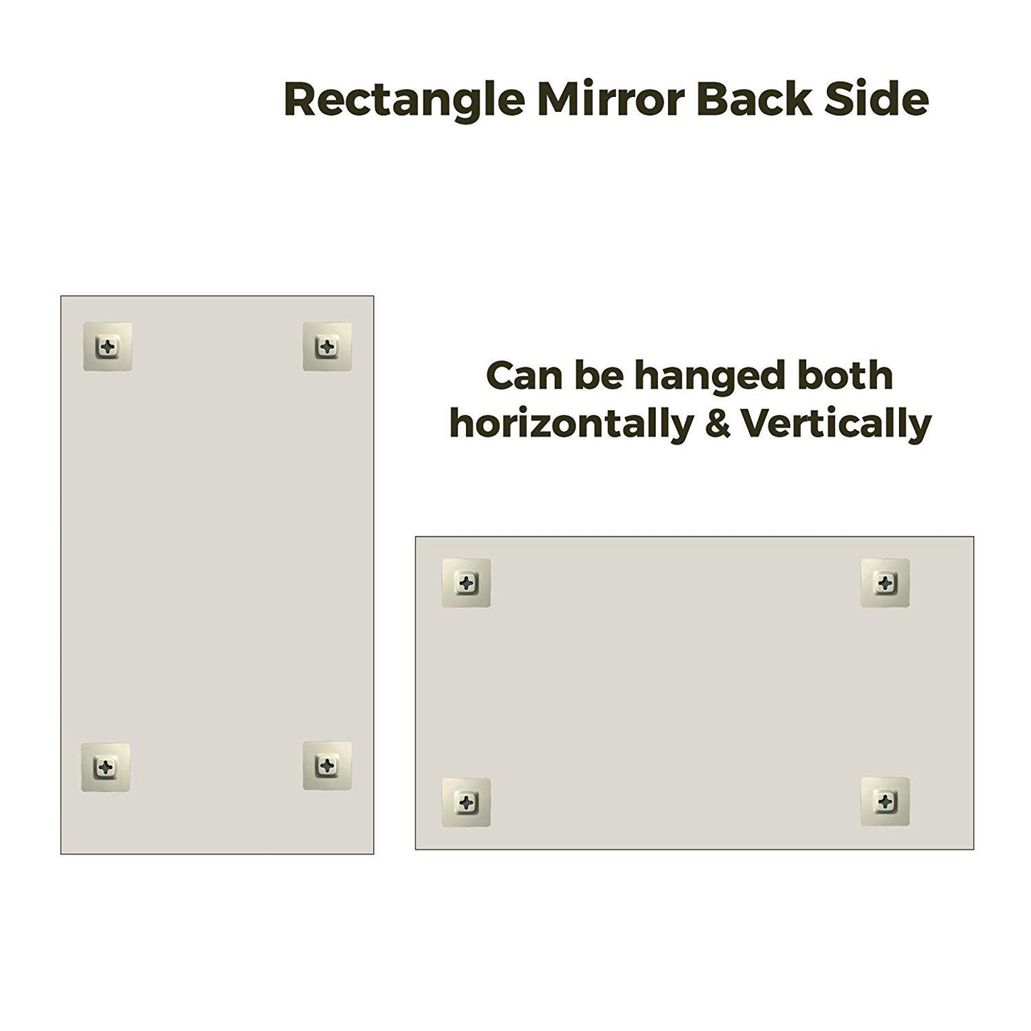 Frameless Beveled Wall Mirror 5mm Thickness 18x42 inch Rectangular Design