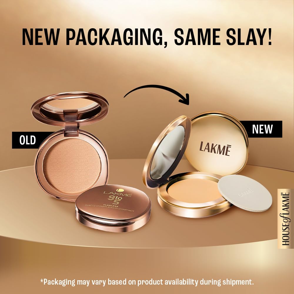 Lakme 9 to 5 Matte Complexion Compact, Melon, 8g, Oil Control
