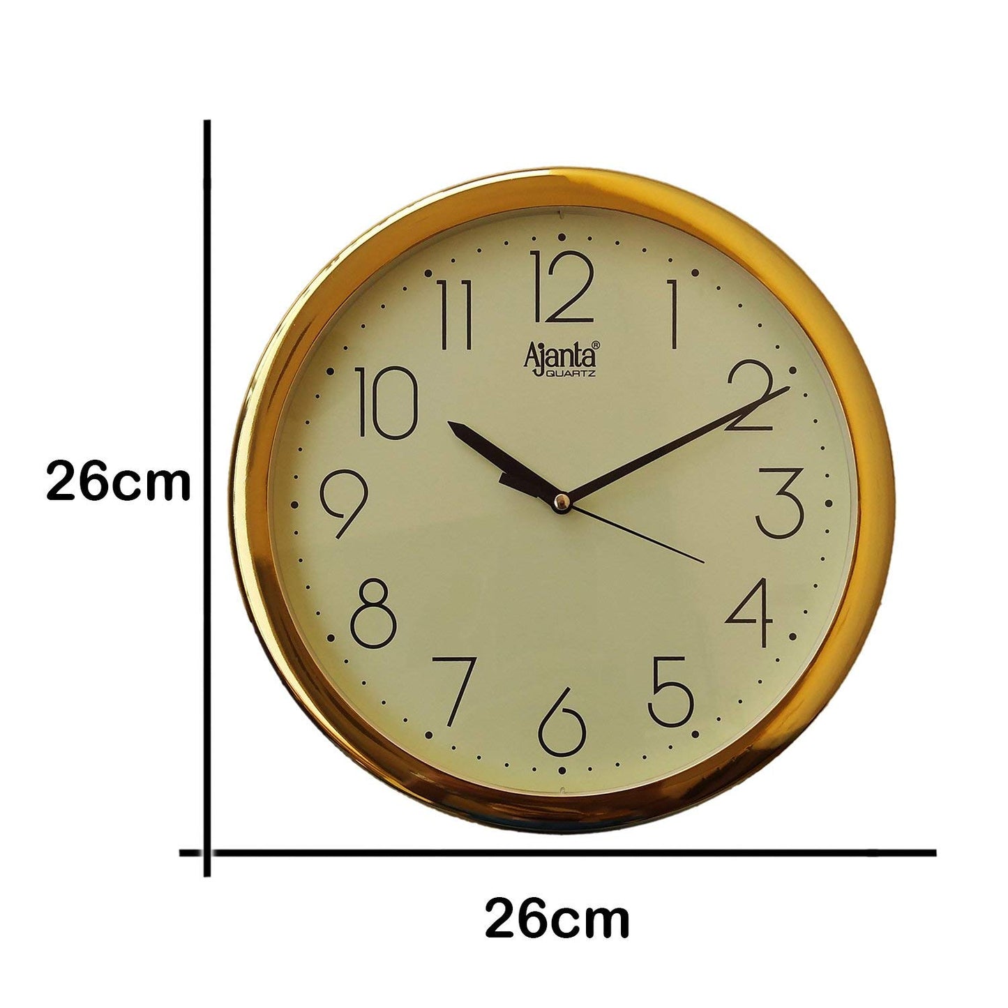 Ajanta Abstract Quartz Analog Wall Clock 26cm Ivory Plastic