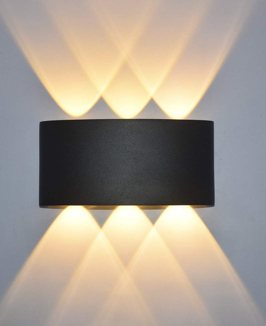 LED Wall Light Sconce Curved Design Black Die-Cast Aluminum 06 Watts Warm White