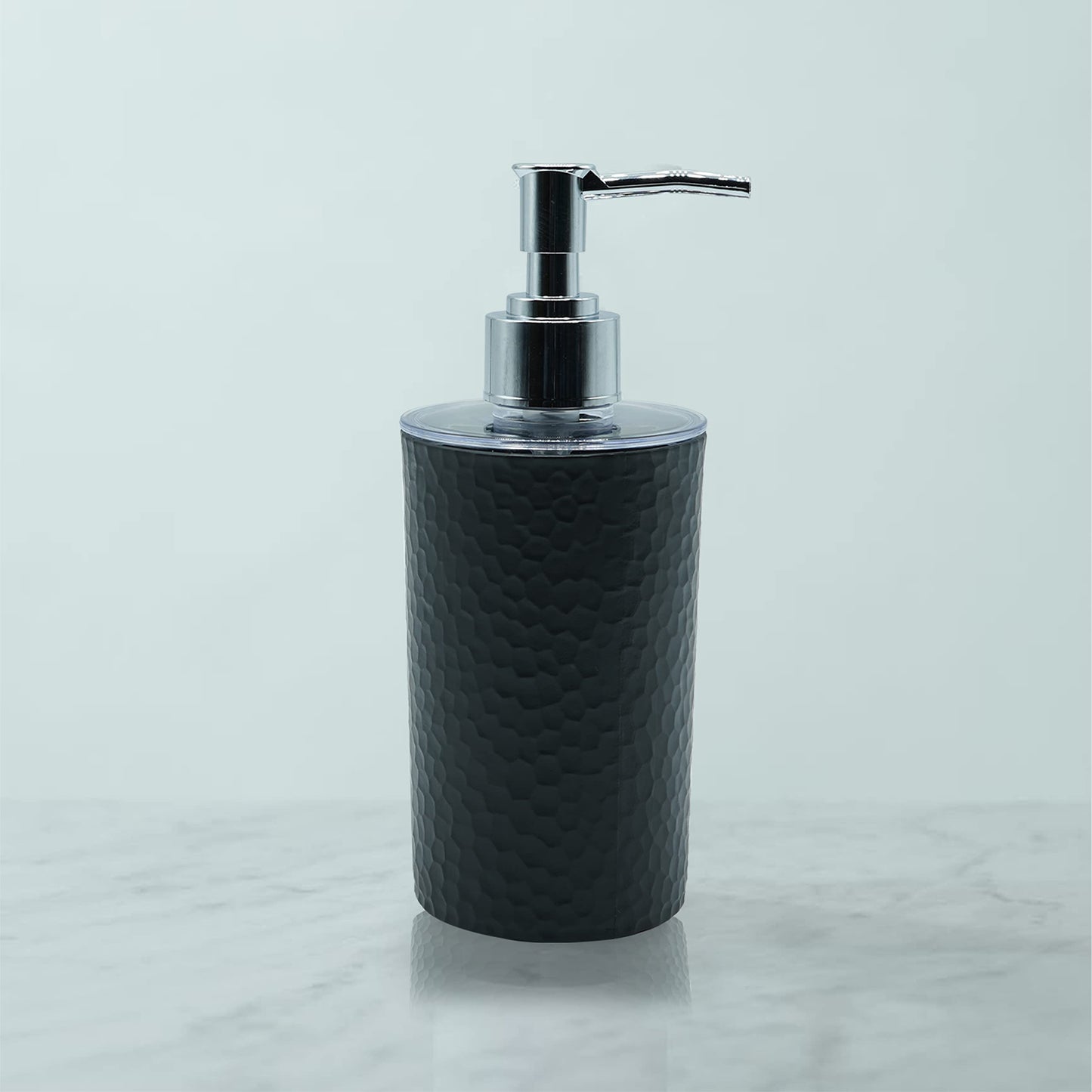 Soap Dispenser - Modern Design - Plastic - Black - 250 ml - Set of 3