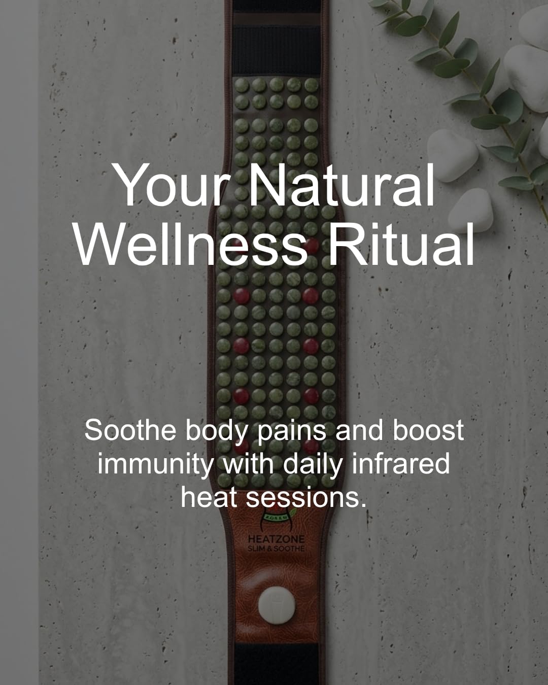 Red Light Therapy Belt with 12 LEDs, 660nm Wavelength, PU Leather, 150cm Size, Portable Design