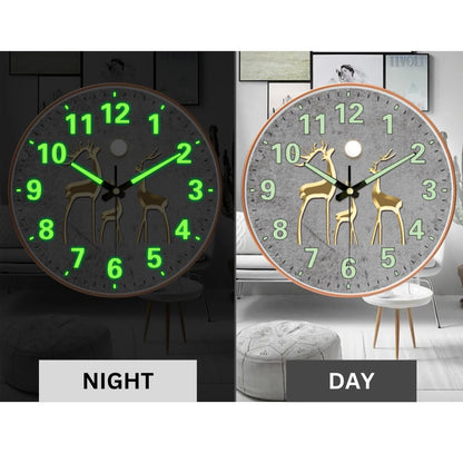 Silent 12-Inch Wall Clock with Glow in the Dark Numbers - Battery Operated, Non-Ticking, Modern Design