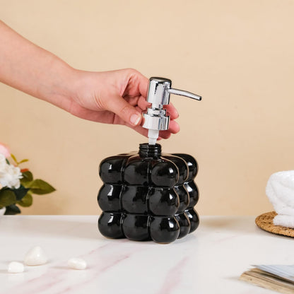 Ceramic Soap Dispenser Pump - Black - 520ml - Elegant Design - Refillable